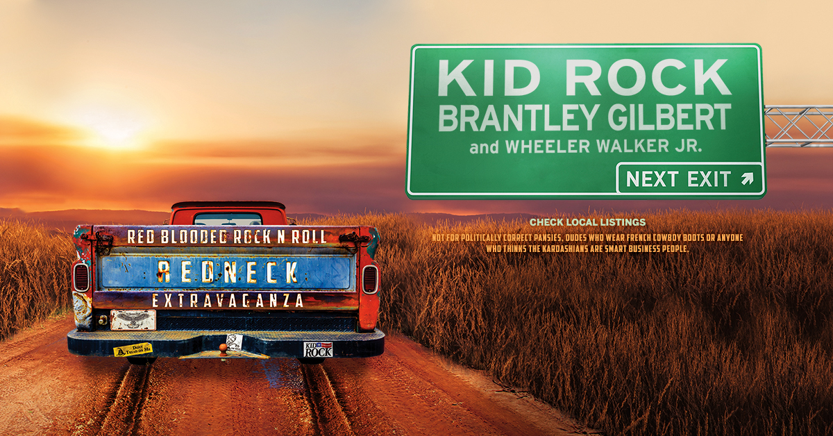 Kid Rock, Brantley Gilbert & Wheeler Walker Jr.